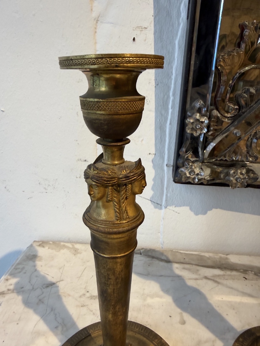 Pair Of Directoire-style Candlesticks-photo-4