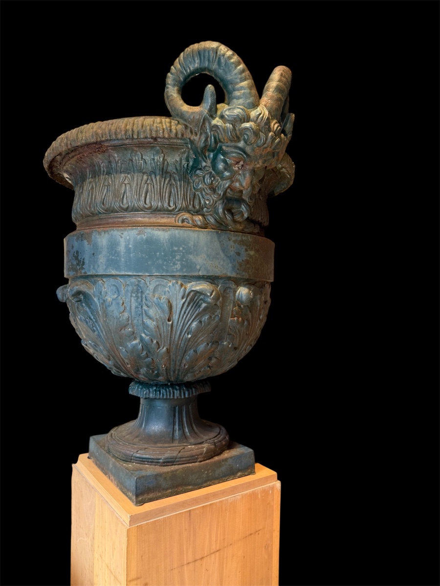 Pair Of Cast-iron Vases 
