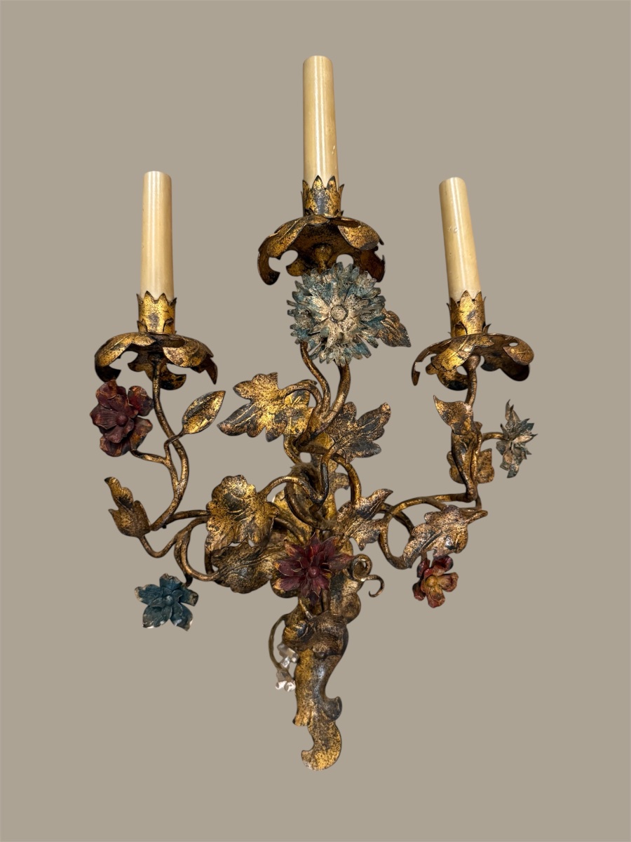 Paire d appliques fer doré -photo-1
