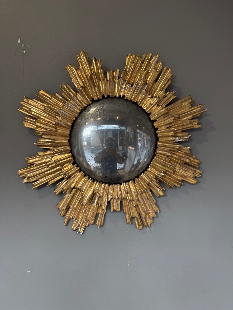 Pair Of Sun-shaped Mirrors 