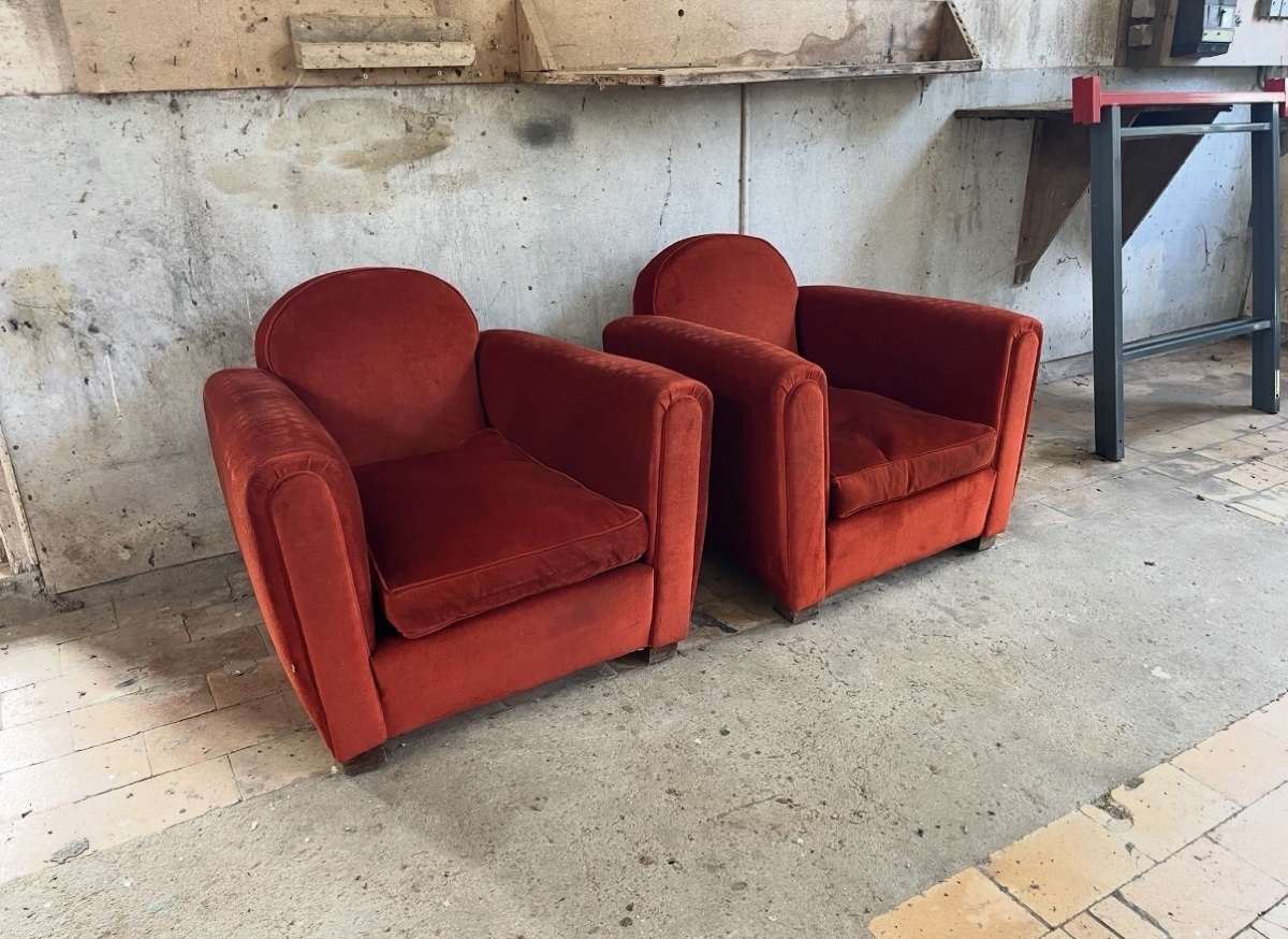 Pair Of Club Chairs 