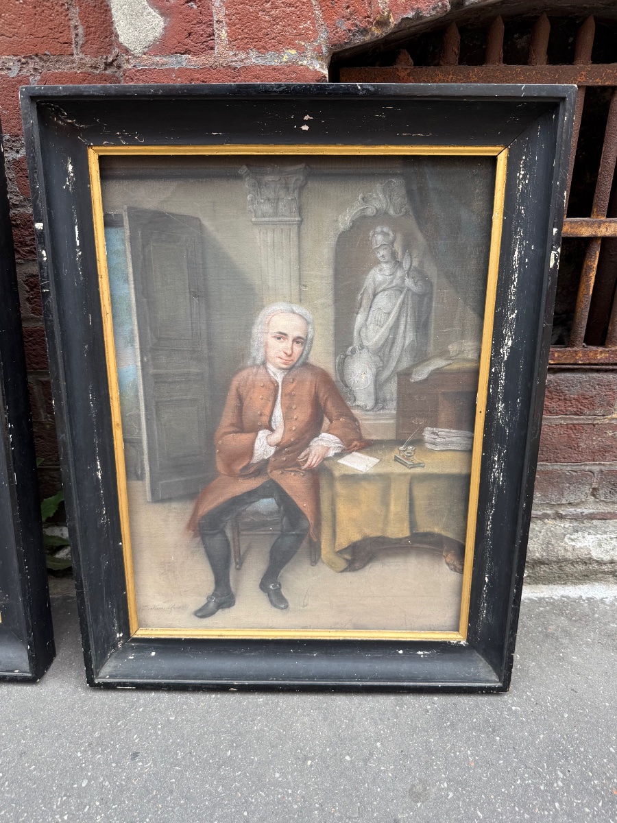 Pair Of 18th-century Pastels-photo-2