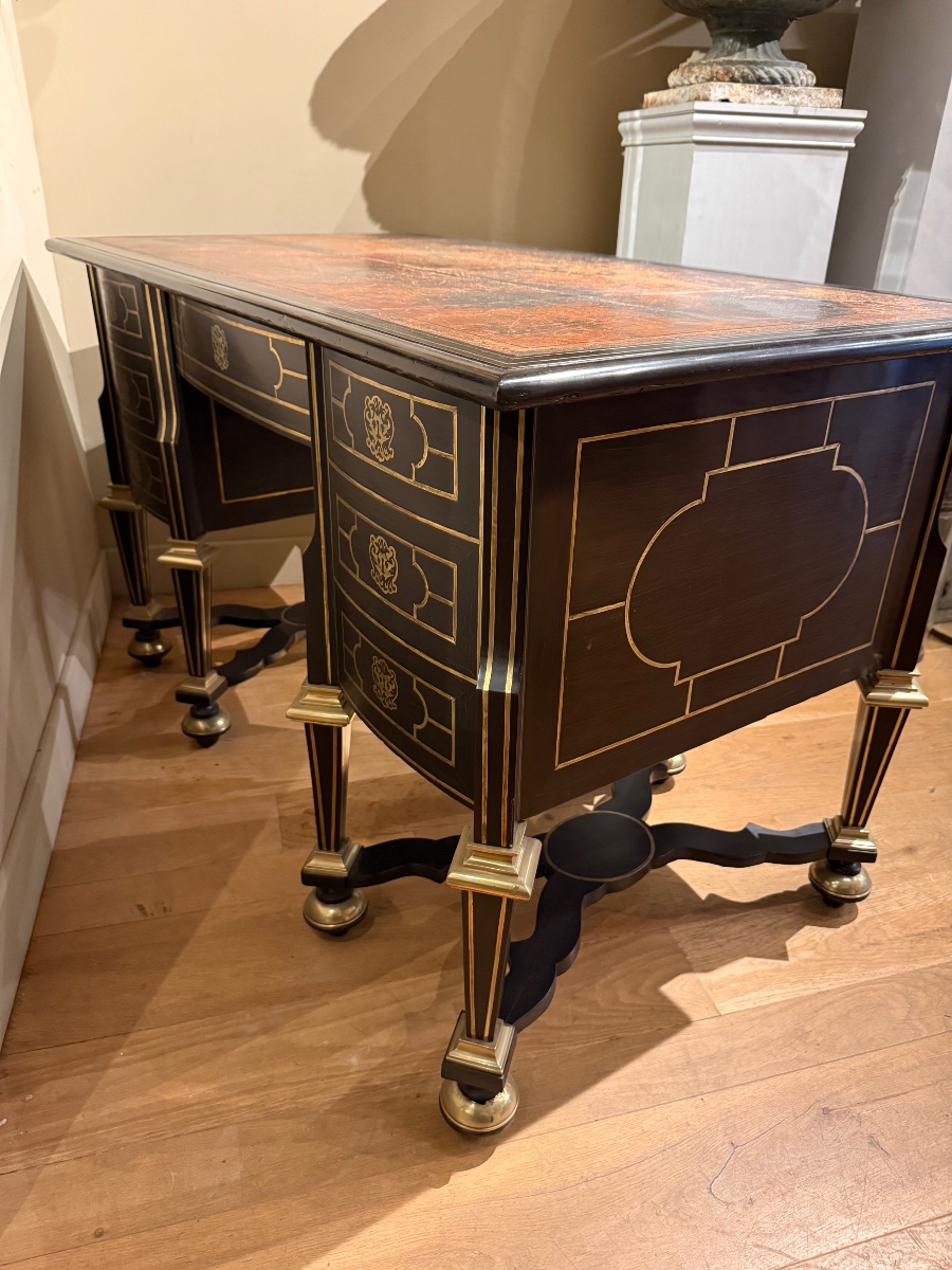 Bureau mazarin double face XVIIe-photo-4