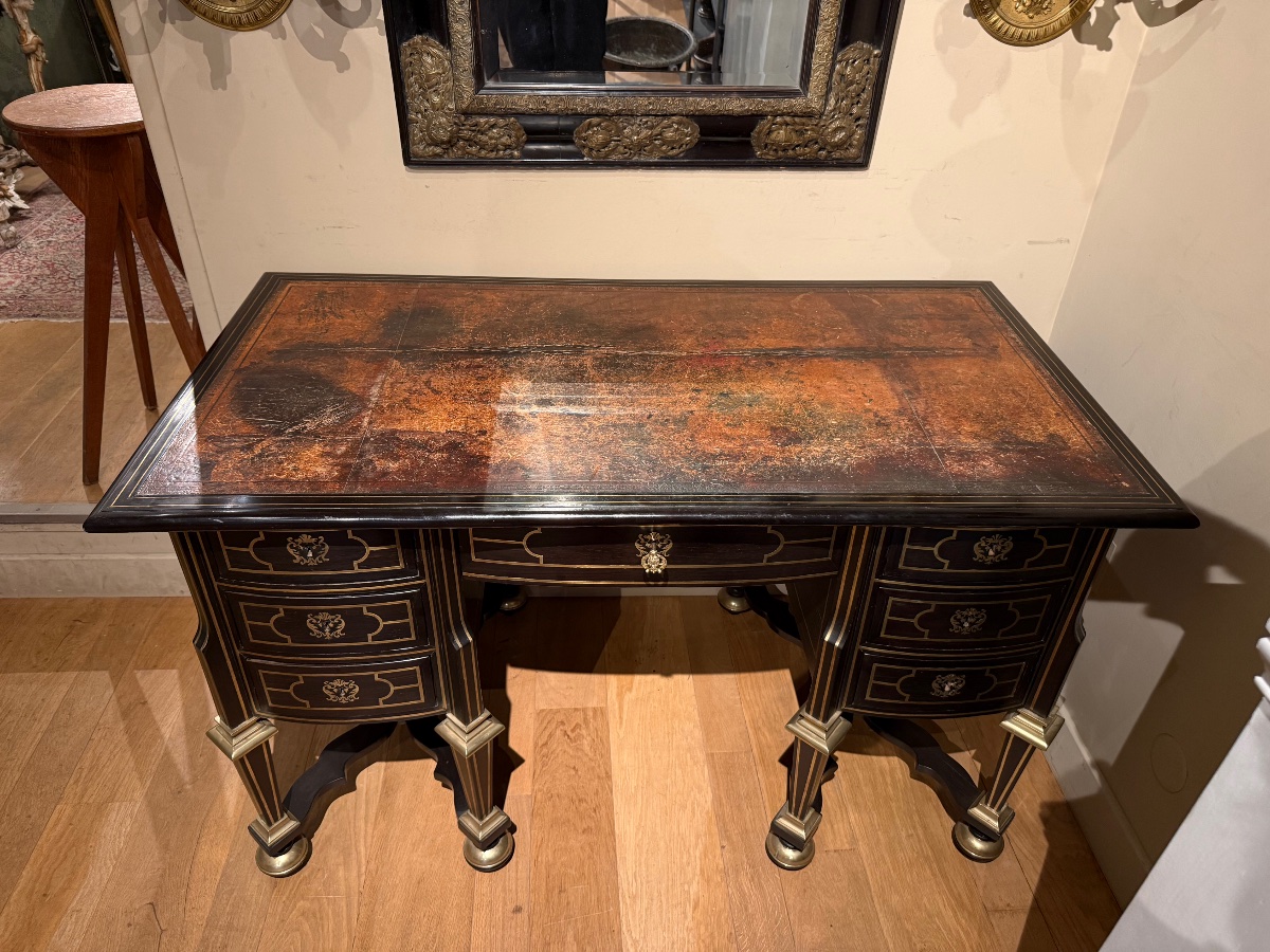 Bureau mazarin double face XVIIe-photo-4