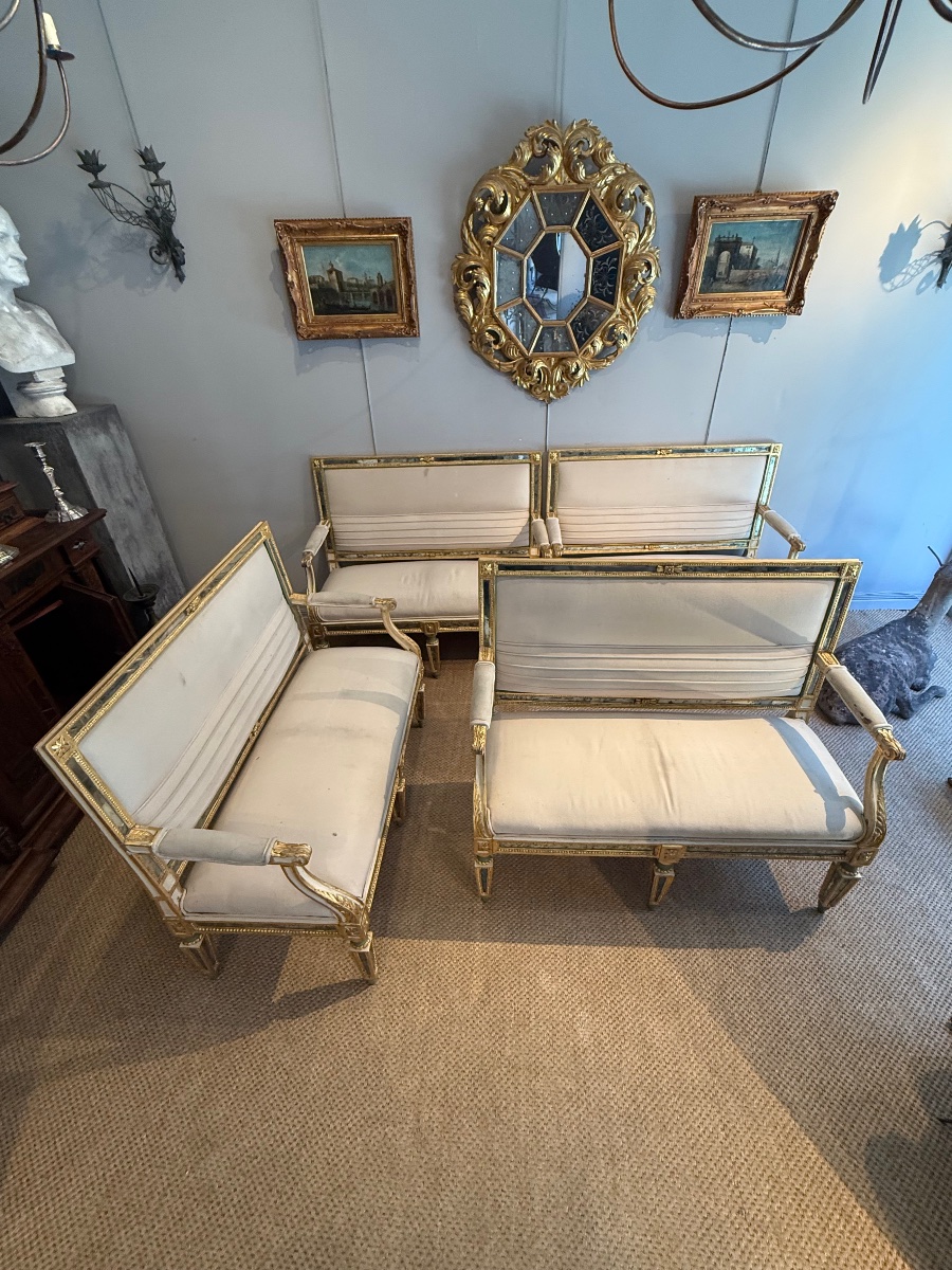 Set Of 4 L XVI Benches