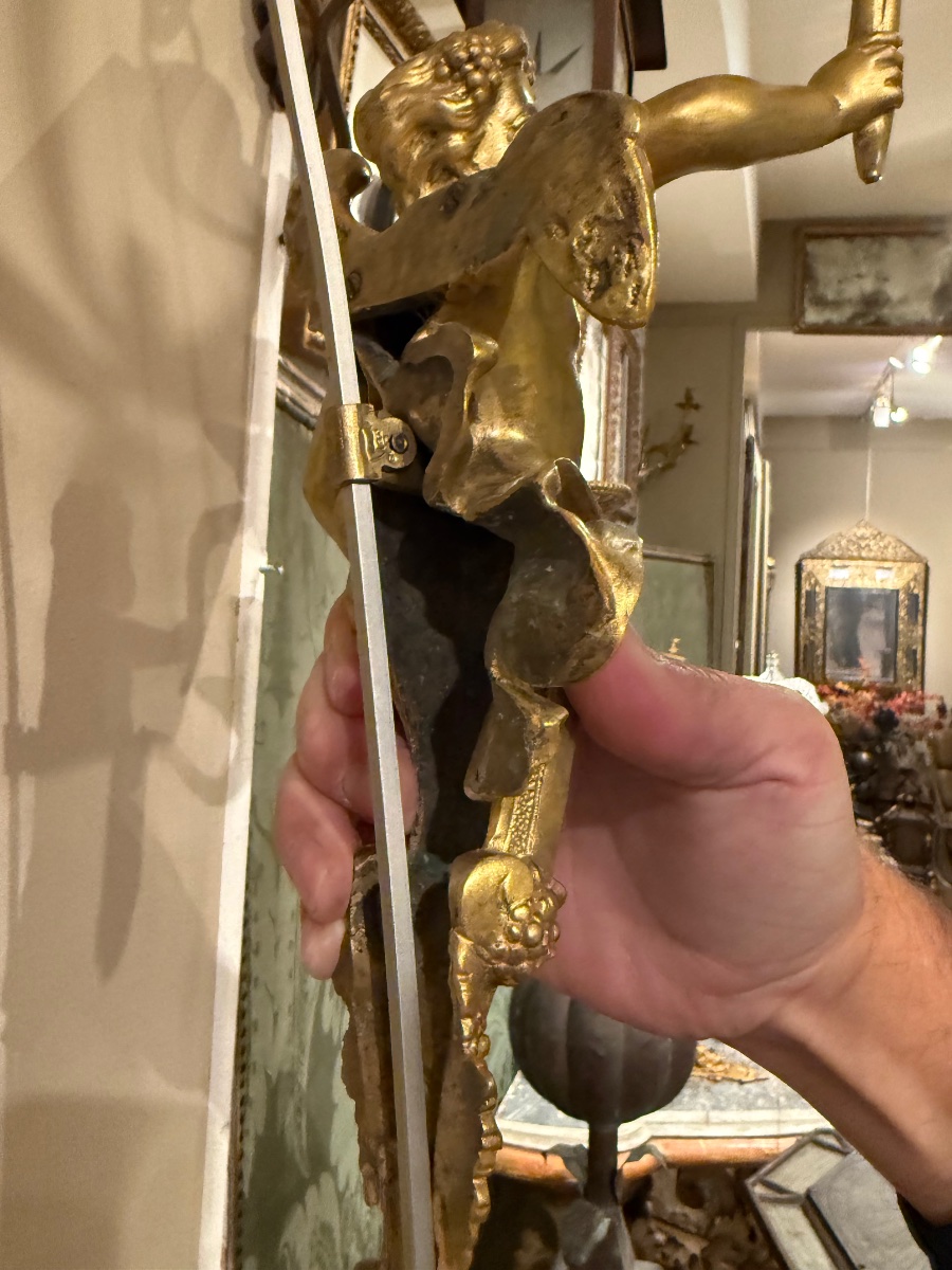 Pair Of Gilt Bronze Wall Sconces -photo-3