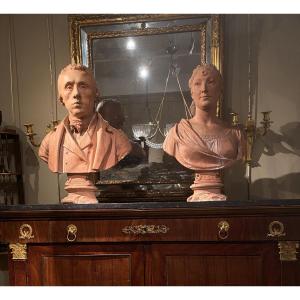 Pair Of Plastered Busts