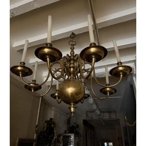 Dutch Bronze Chandelier 