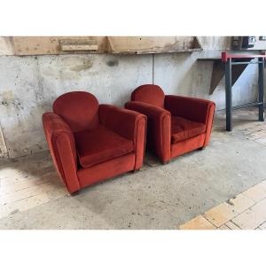 Paire de fauteuils club