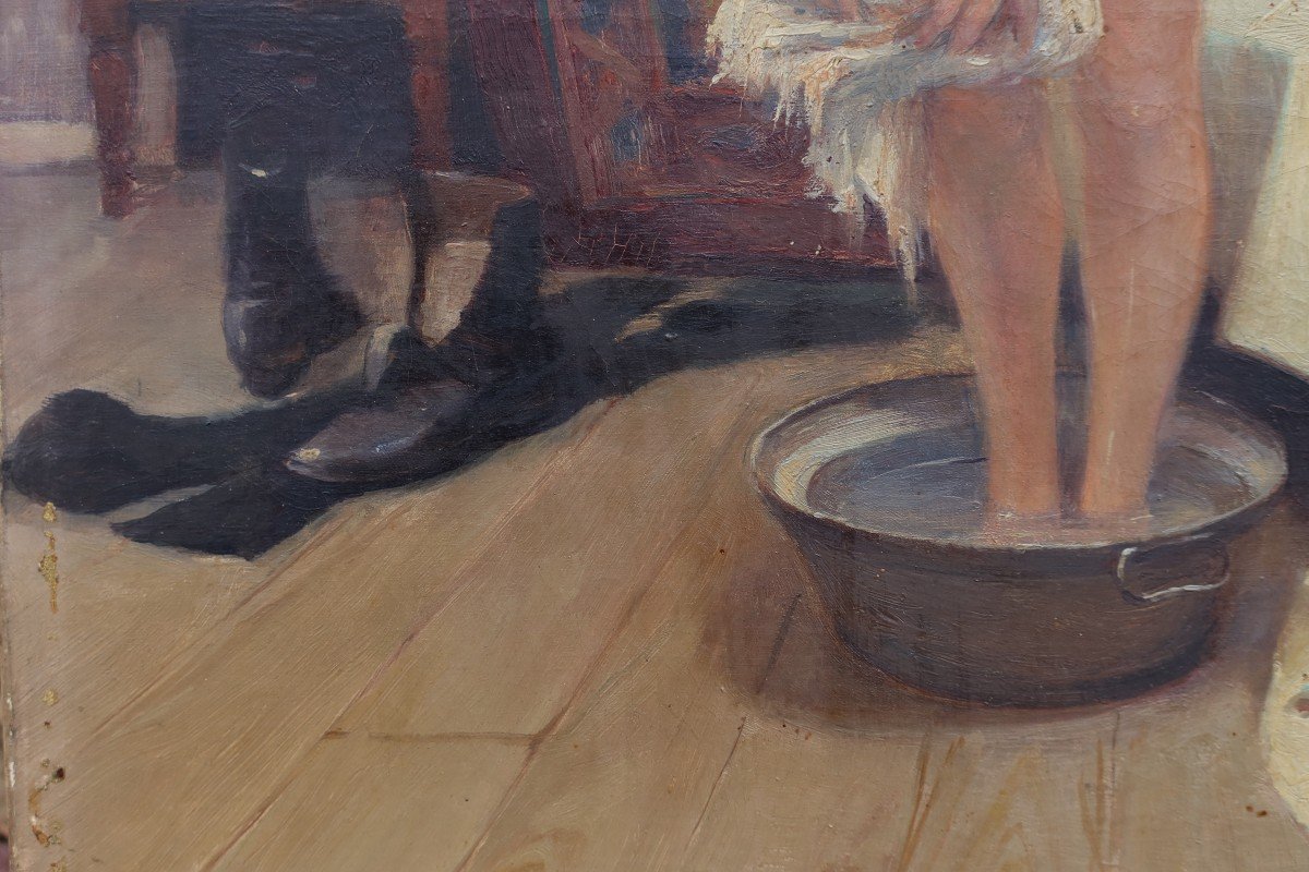 Raoul Terrasson-Duvernon (XIX-XXè) - Atelier, femme à sa toilette.-photo-5