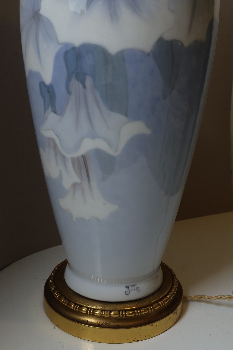 Large Royal Copenhagen Porcelain Lamp By Jenny Meyer 1925-photo-4