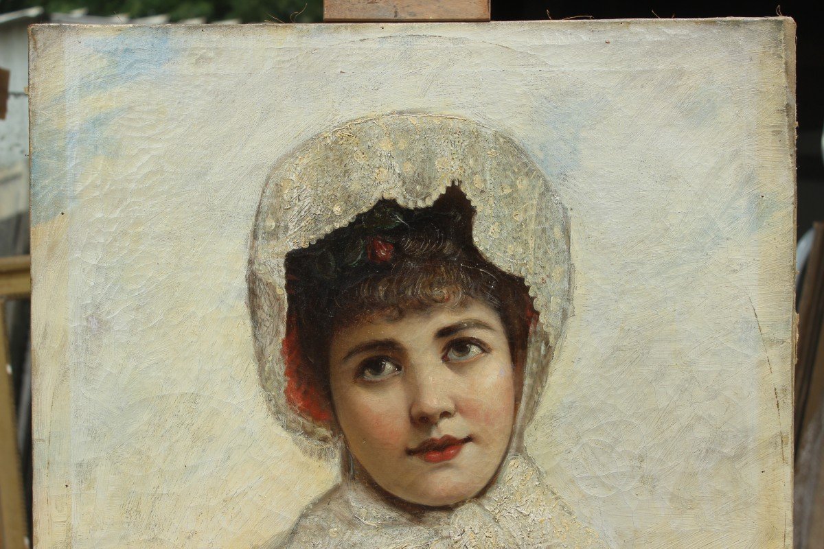 Portrait de femme souriant vers 1900-photo-3