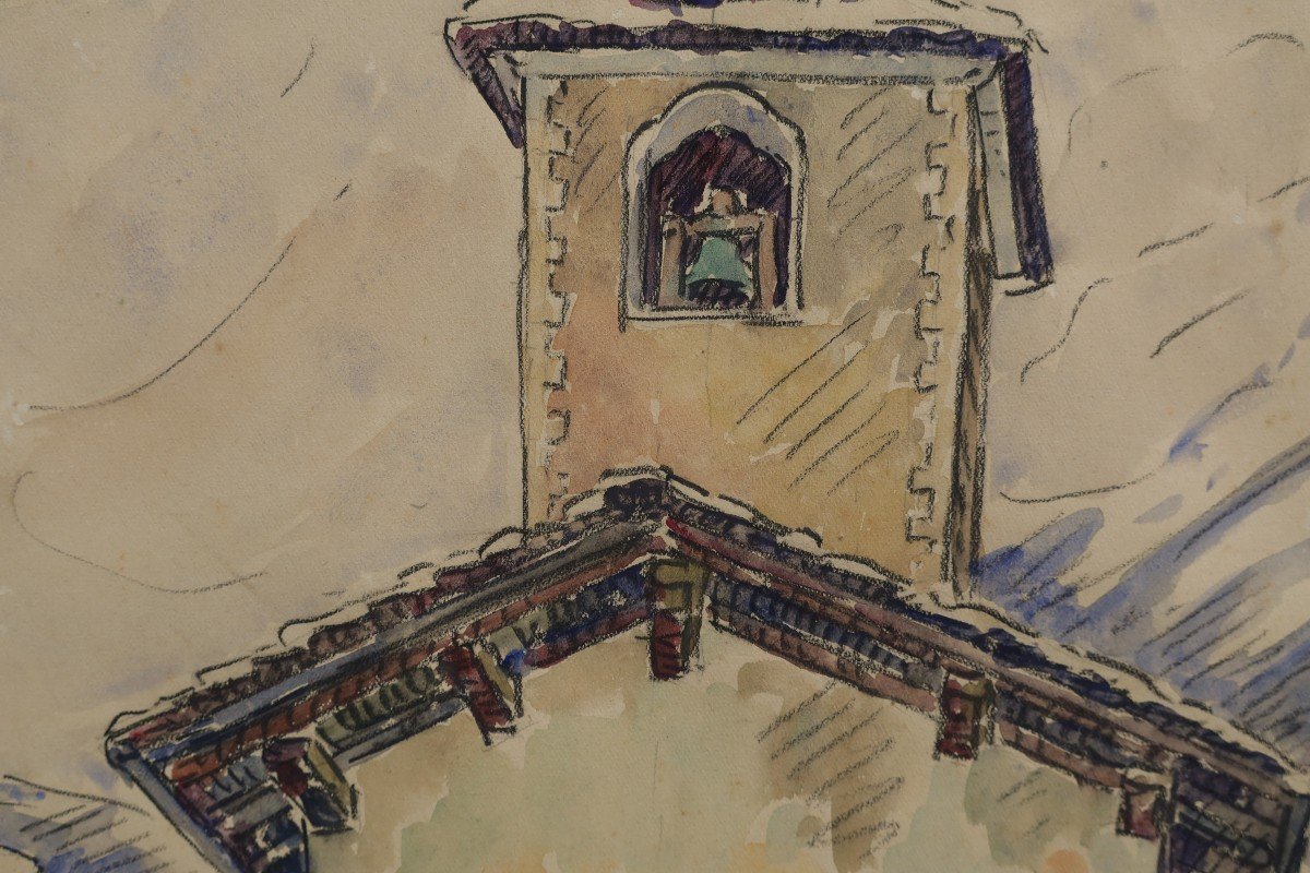 André Leveille (1880-1963) - Mountain Village-photo-3