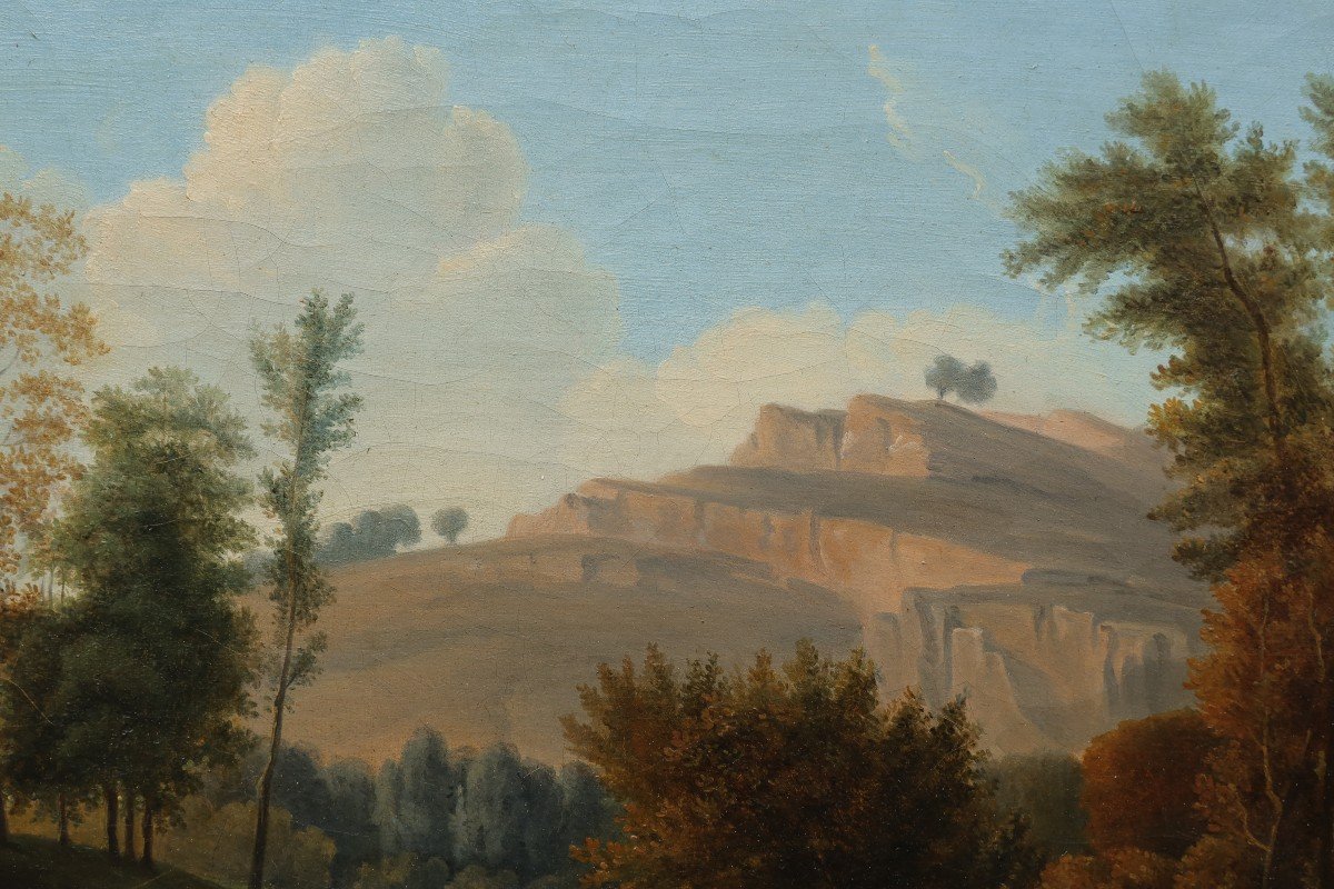 French School Early 19th Century, Animated Classical Landscape-photo-2