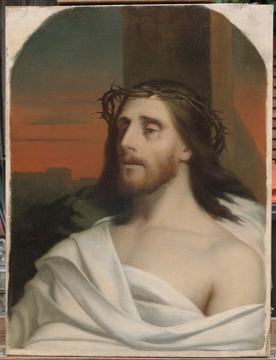 Hippolyte Isidore DUPUIS-COLSON (1820-1862) - Christ au pied de la croix-photo-2