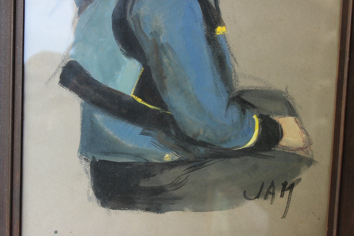 Portrait Of A Young Breton In A Costume, Signed Jan/jam?-photo-7