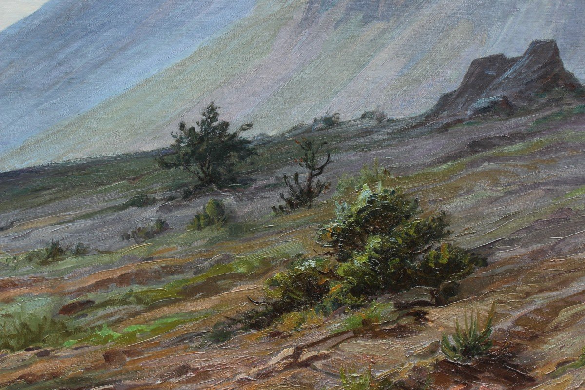 Large Mountain Painting, Vercors - Oscar Louis Mascré (1865-1943)-photo-5
