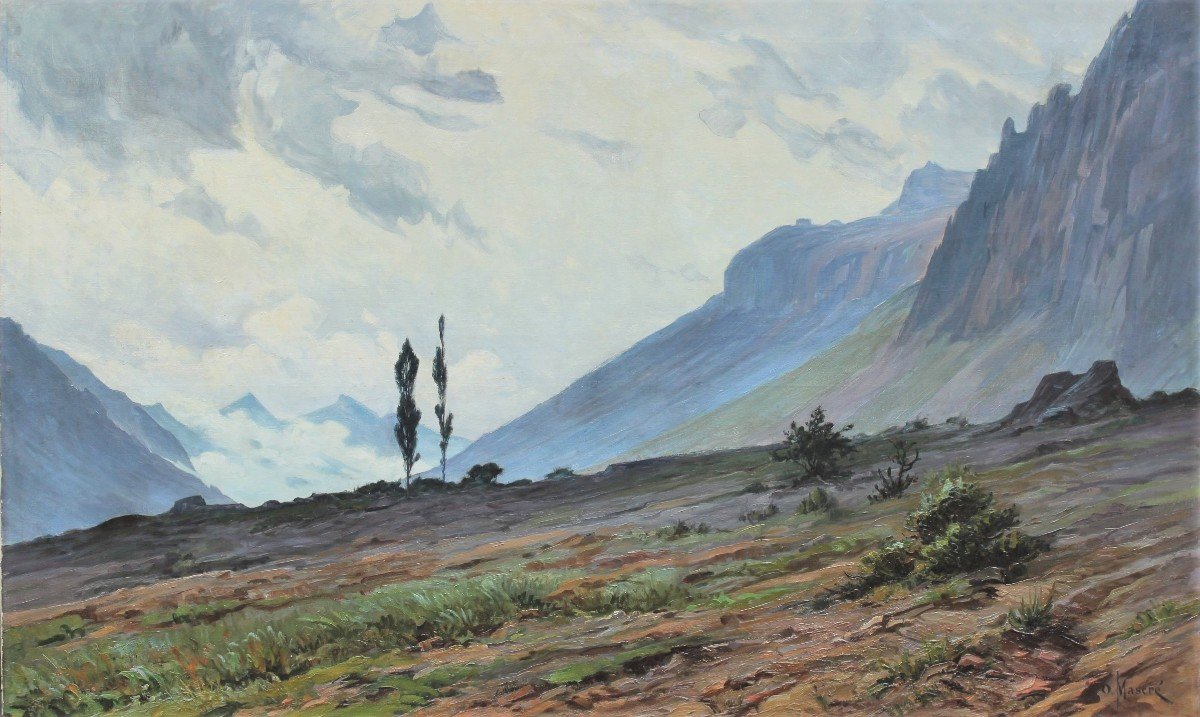 Large Mountain Painting, Vercors - Oscar Louis Mascré (1865-1943)