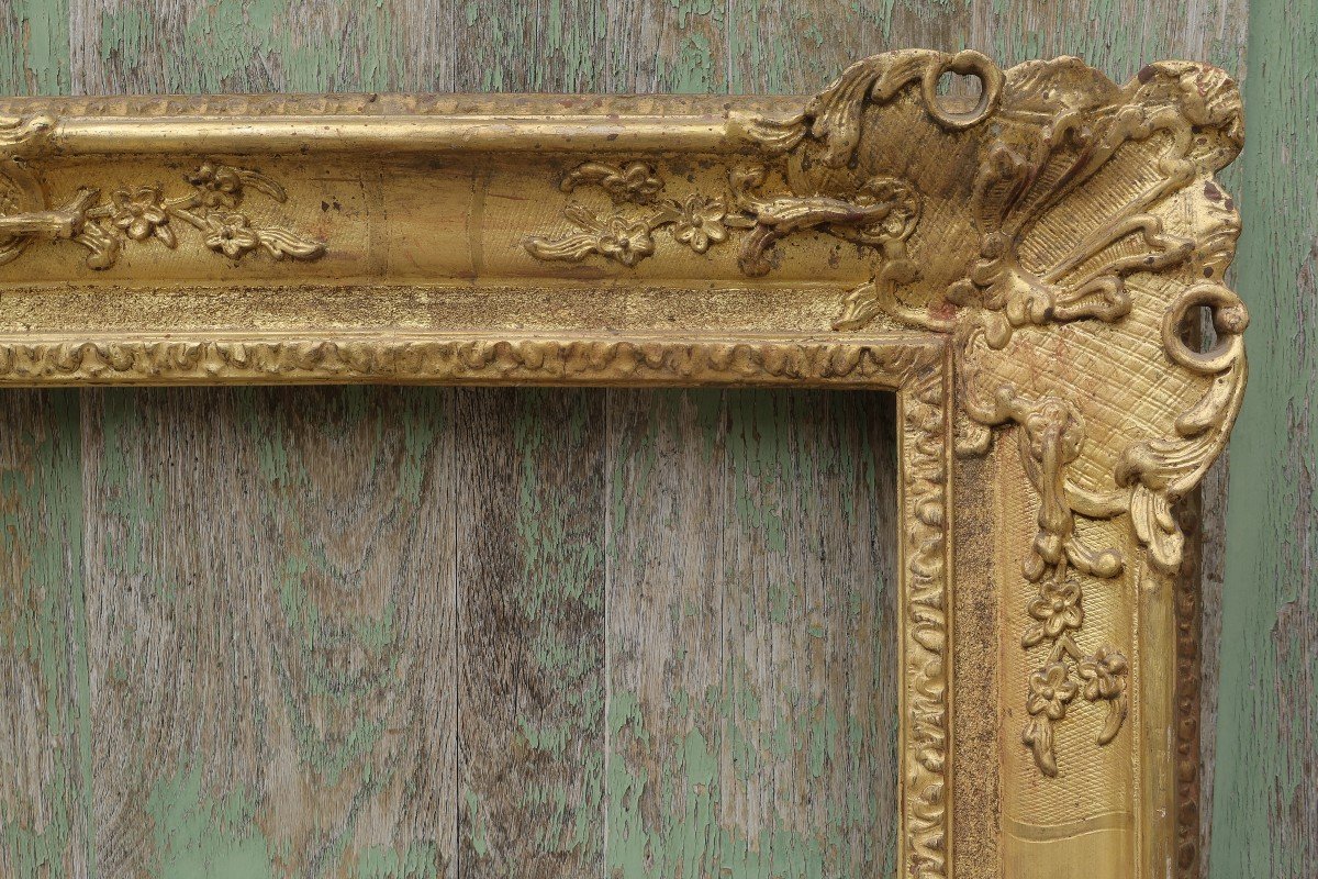 Grand cadre doré style régence XIXè-XXè vue 136,5x84,5 cm feuillure 139x87,5 cm-photo-3