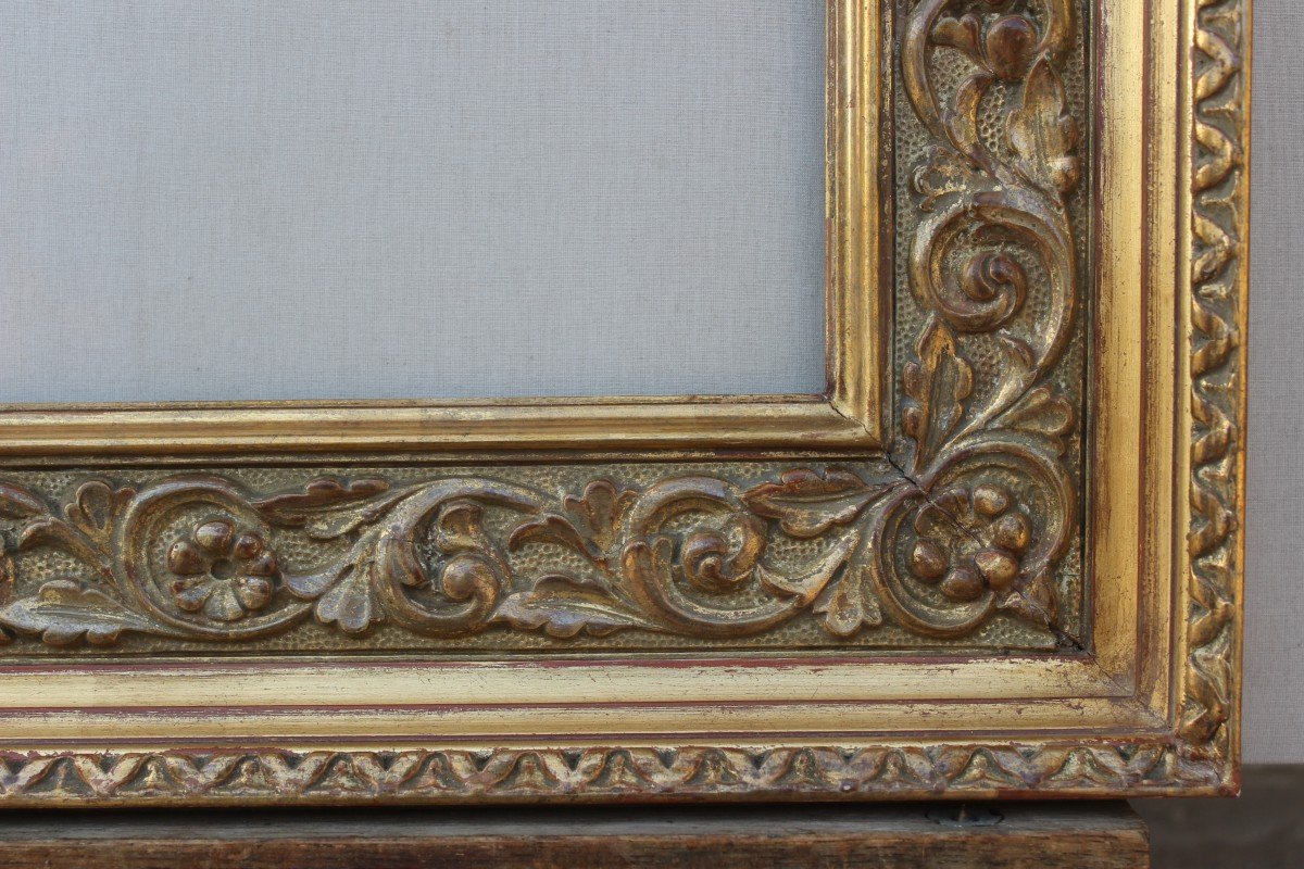 Rennaissance Style Frame Early 20th Century Golden For 8f 46x38 Cm-photo-2