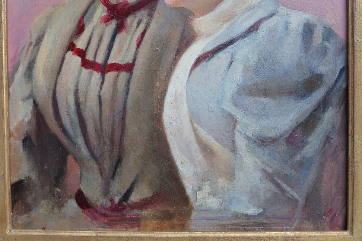 Portrait Of Two Young Women 1894. D. Lubin 19th-20th Century-photo-5