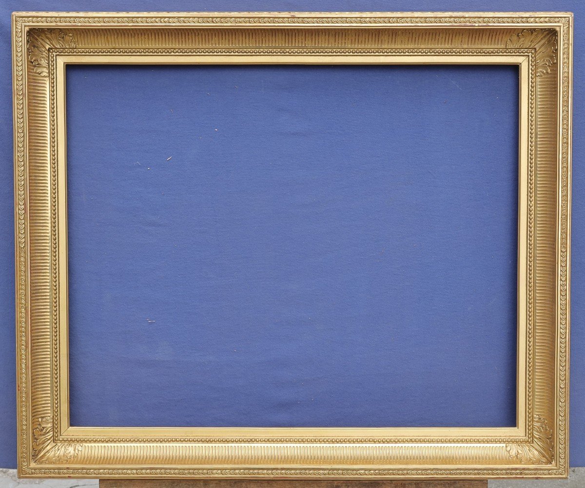 Beau cadre fin XIXè doré à canaux pour format 20F (73x60) vue 71x57cm