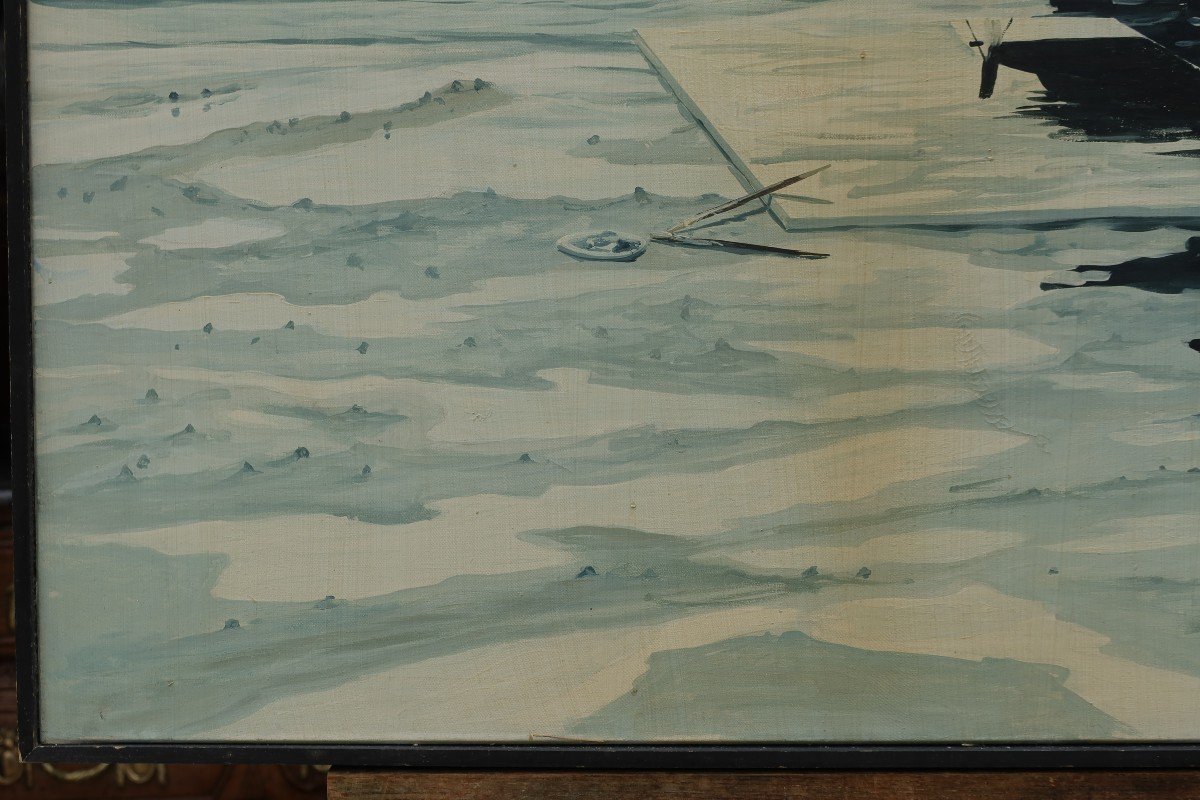 Marine With The Painter's Palette. Jean-nicolas Cornelius (1943-2021)-photo-6