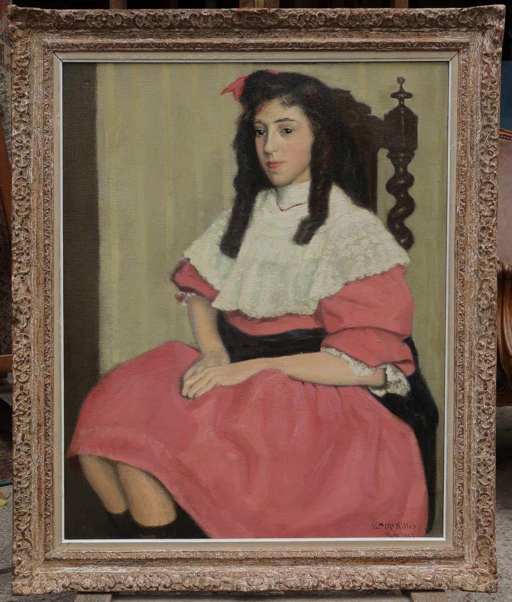 Jeune fille pensive. William MACKILLOP ou McKILLOP (1878-1937)-photo-2