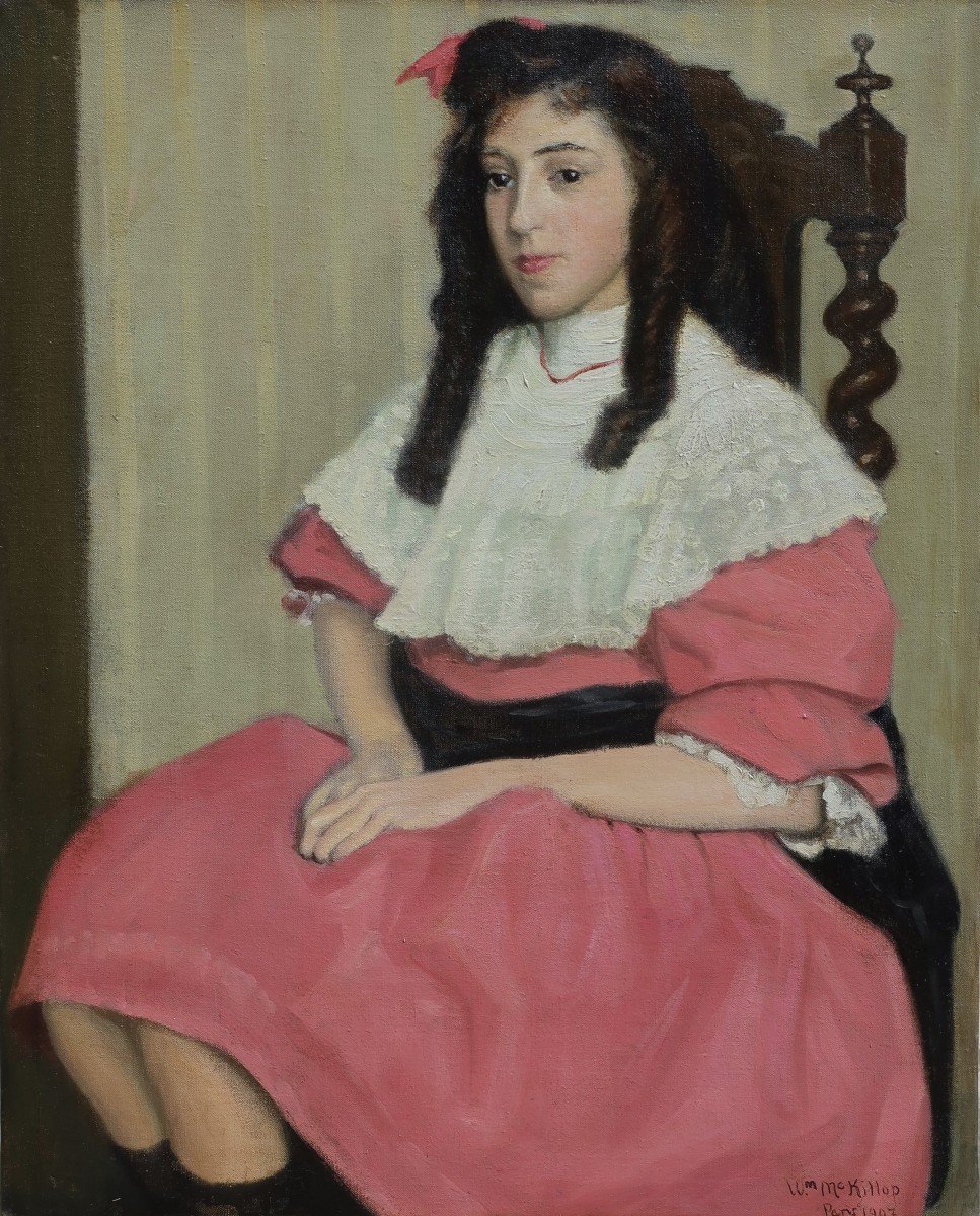 Jeune fille pensive. William MACKILLOP ou McKILLOP (1878-1937)