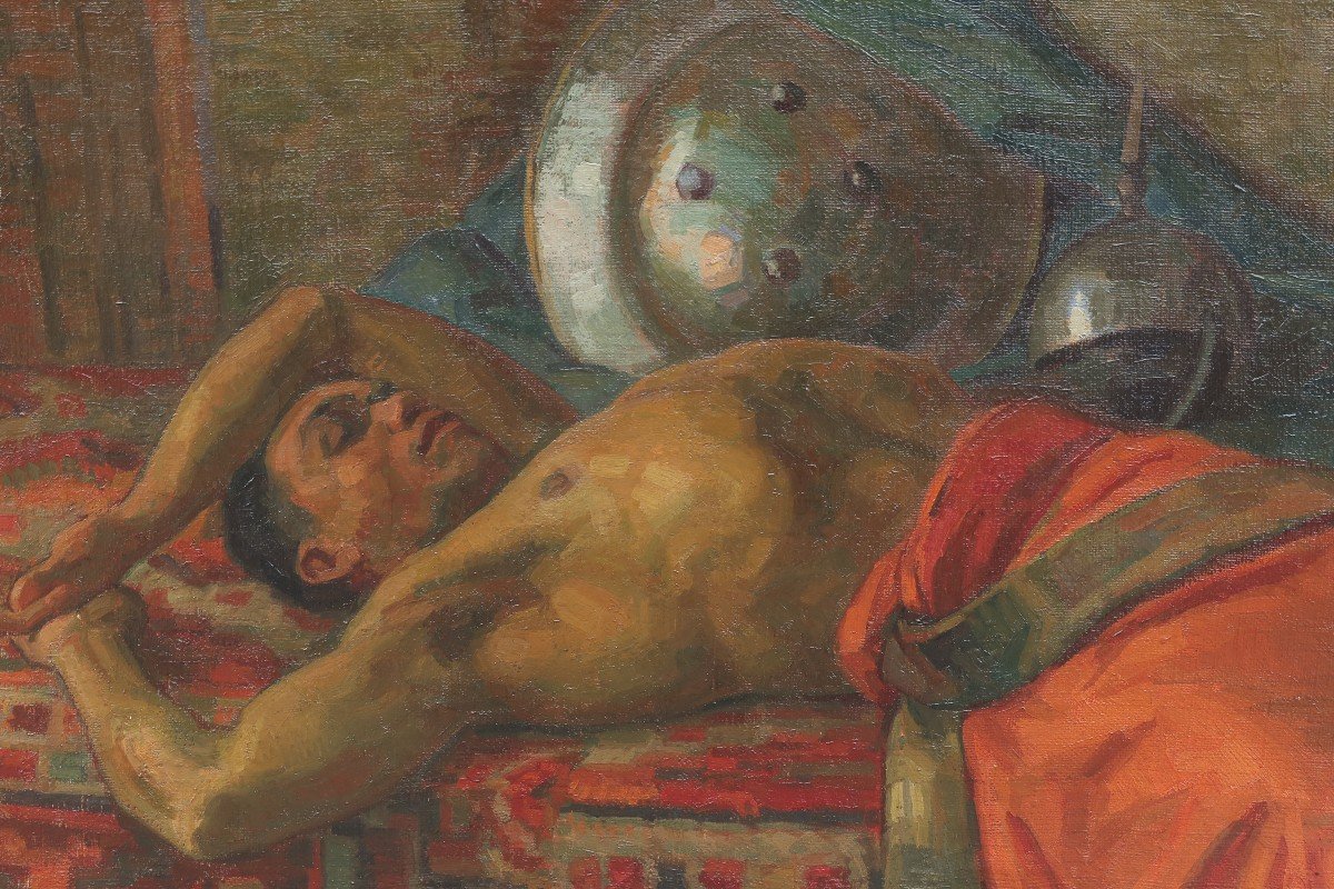 Sleeping Warrior. Early 20th Century School-photo-3