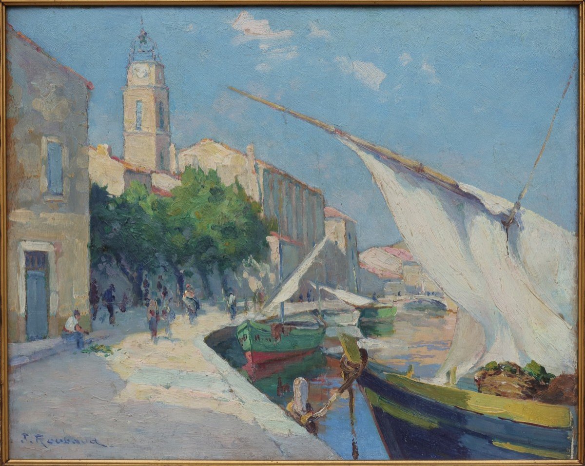 Martigues, Port And Sainte Madeleine Church. Jean-baptiste Roubaud (1871-?) -photo-2