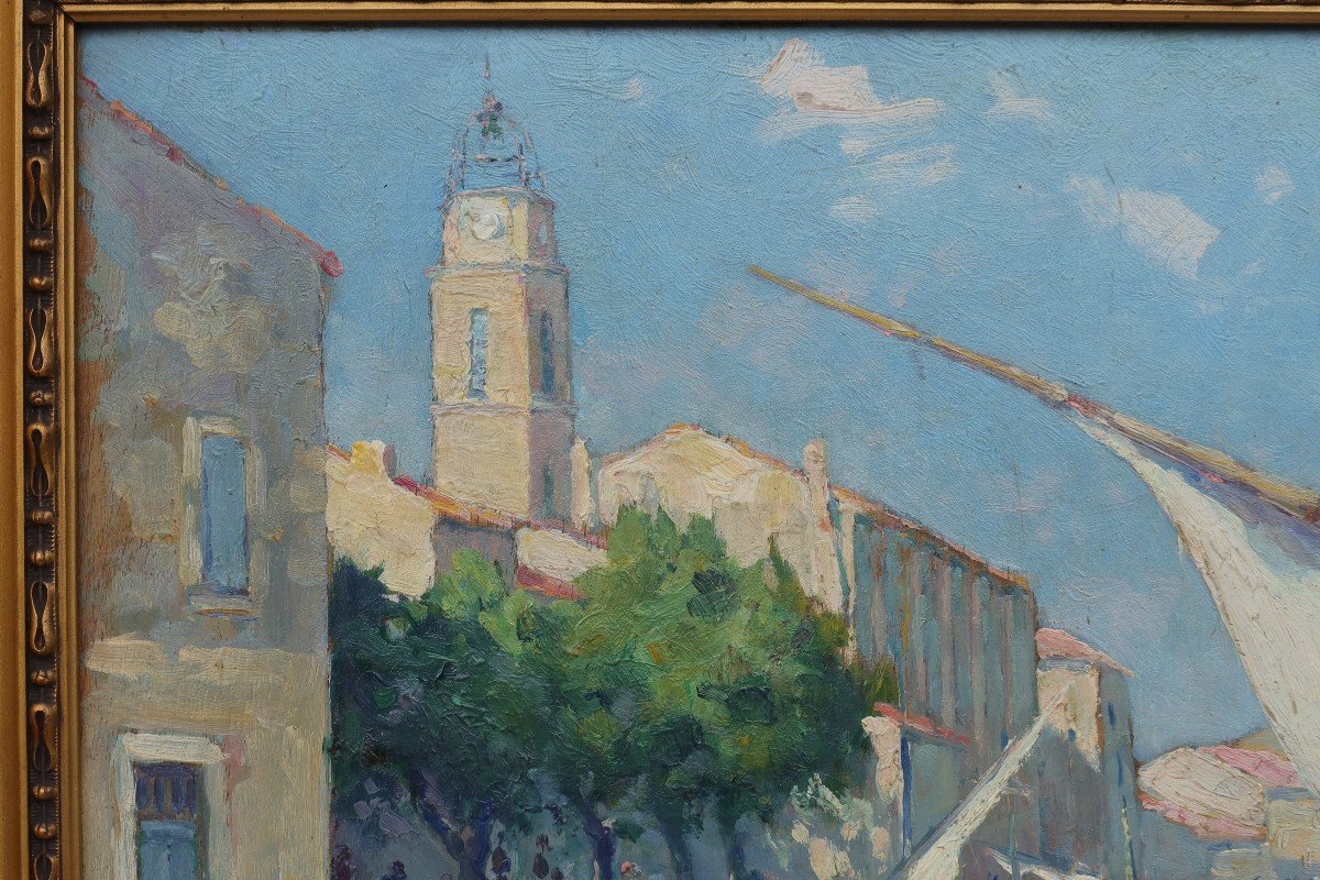 Martigues, Port And Sainte Madeleine Church. Jean-baptiste Roubaud (1871-?) -photo-1