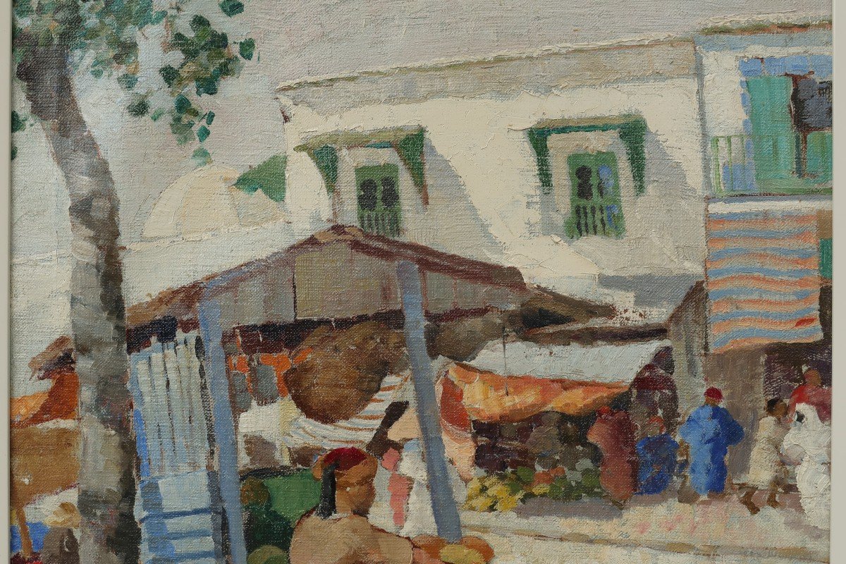 Le marché, Place Halfaouine à Tunis en 1937. Georges SCHIRMANN (1907-1977)-photo-4
