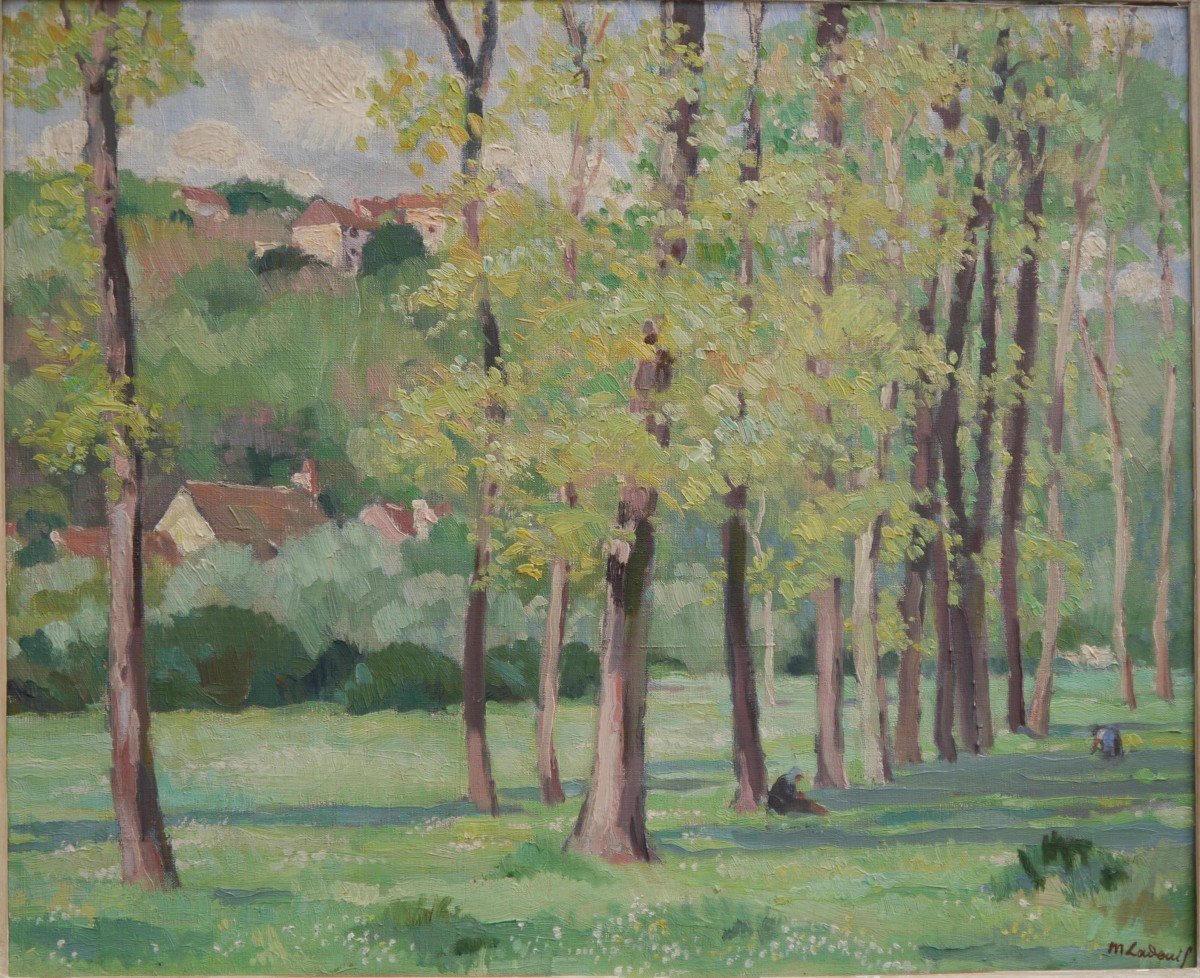 Animated Landscape With Large Trees. Marcelle Ladeuil (1895-1983)