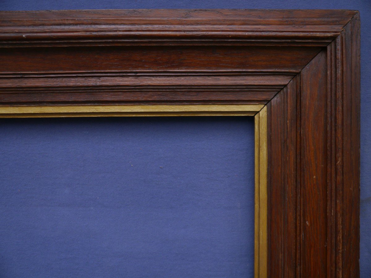 Large cadre en ch&ecirc;ne XIX&egrave; pour format 55x38cm (10P)-photo-1