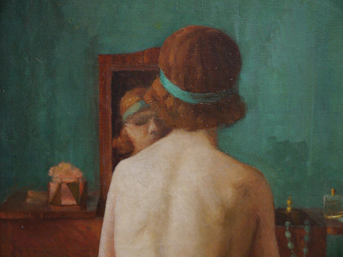 Nu à la coiffeuse 1931. Solange Sottas XXè-photo-1