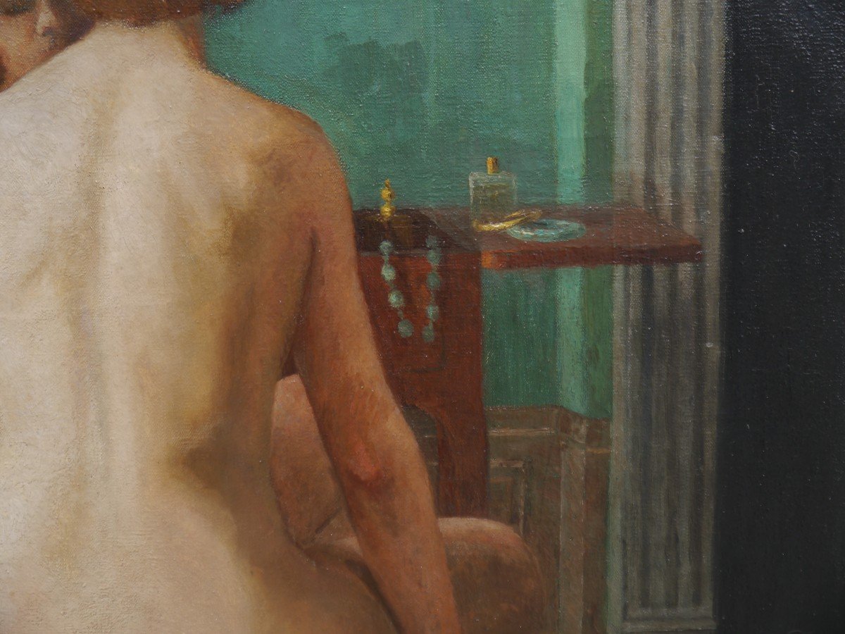 Nu à la coiffeuse 1931. Solange Sottas XXè-photo-4