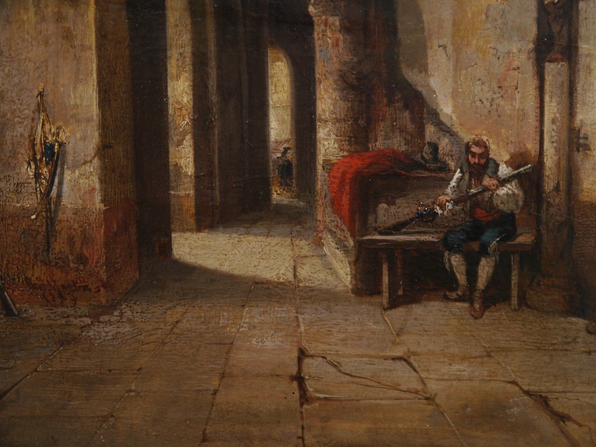 Intérieur de monastère/abbaye, Saragosse. Joseph PAUL-MARTIN (1799-?)-photo-5
