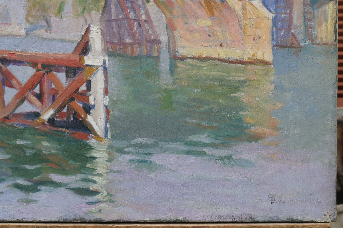 Paris, Temporary Tournelle Bridge 1924-1928. André Dudouit 20th Century-photo-4