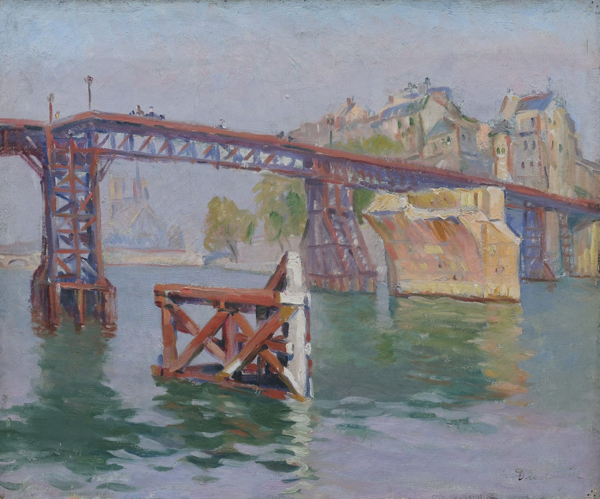 Paris, Temporary Tournelle Bridge 1924-1928. André Dudouit 20th Century