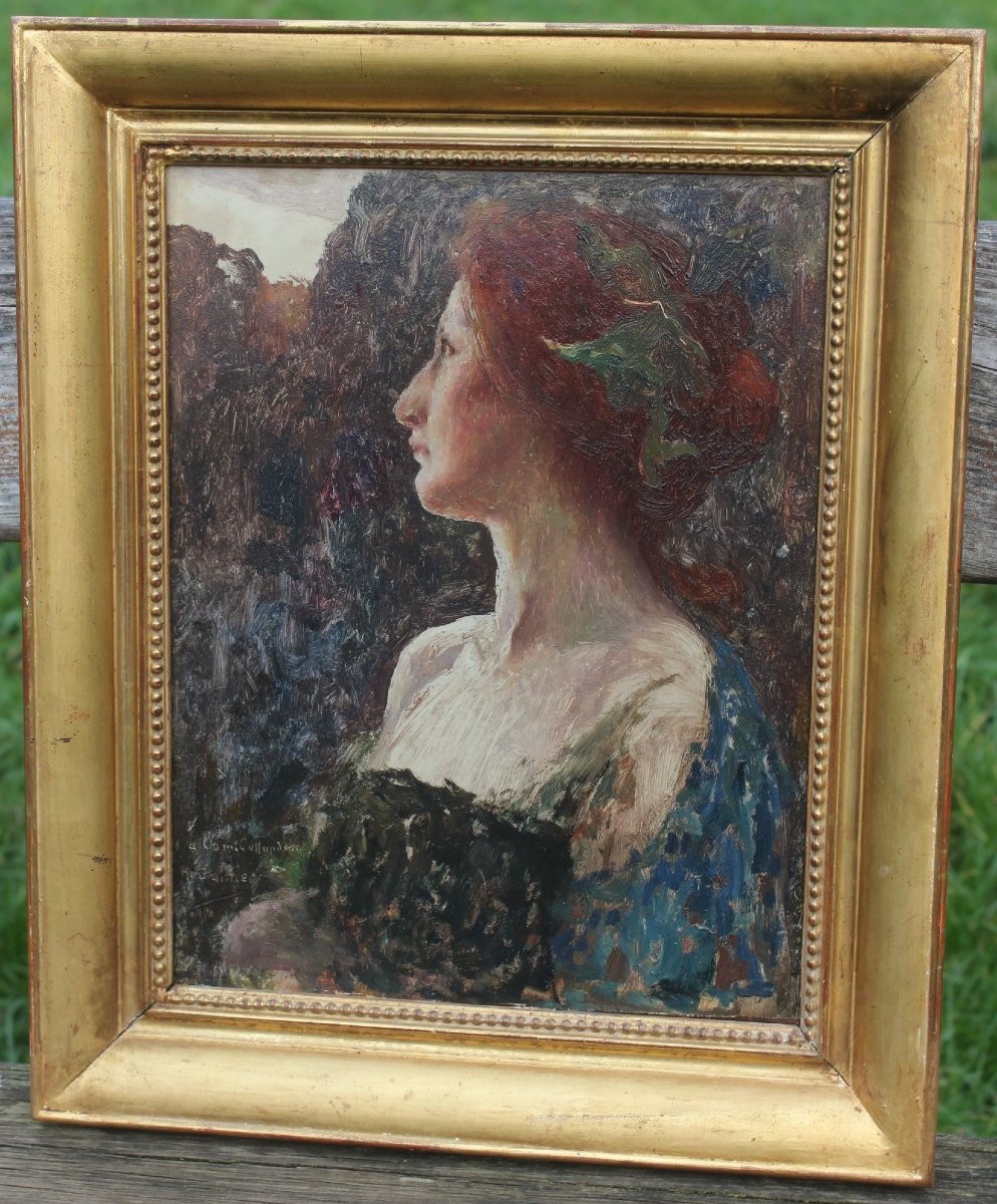 Portrait Of A Woman. Henri Jules Guinier (1867-1927)-photo-3
