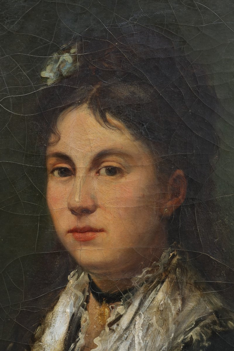 Portrait femme au Châle- Jules CHARDIGNY (1842-1892)-photo-2