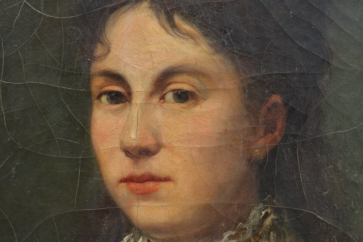 Portrait femme au Châle- Jules CHARDIGNY (1842-1892)-photo-4