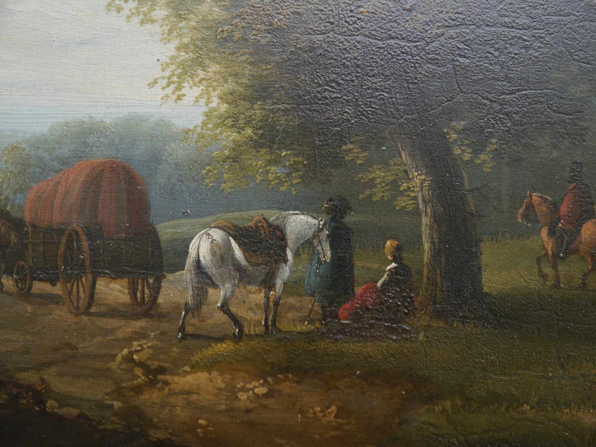 Animated Landscape With Horses And Riders - Romantic School, Early 19th Century, Follower Of Jean Louis Demarne-photo-5