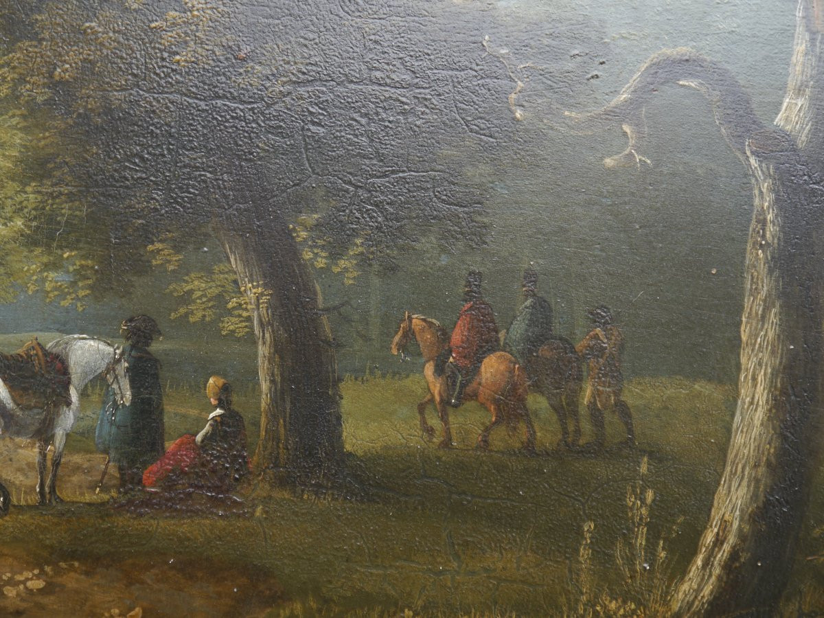 Animated Landscape With Horses And Riders - Romantic School, Early 19th Century, Follower Of Jean Louis Demarne-photo-6
