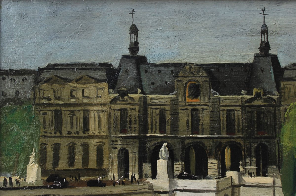  The Louvre At The Pont Du Carrousel, Paris 1947. Pierre Lafages (1925-?)-photo-3