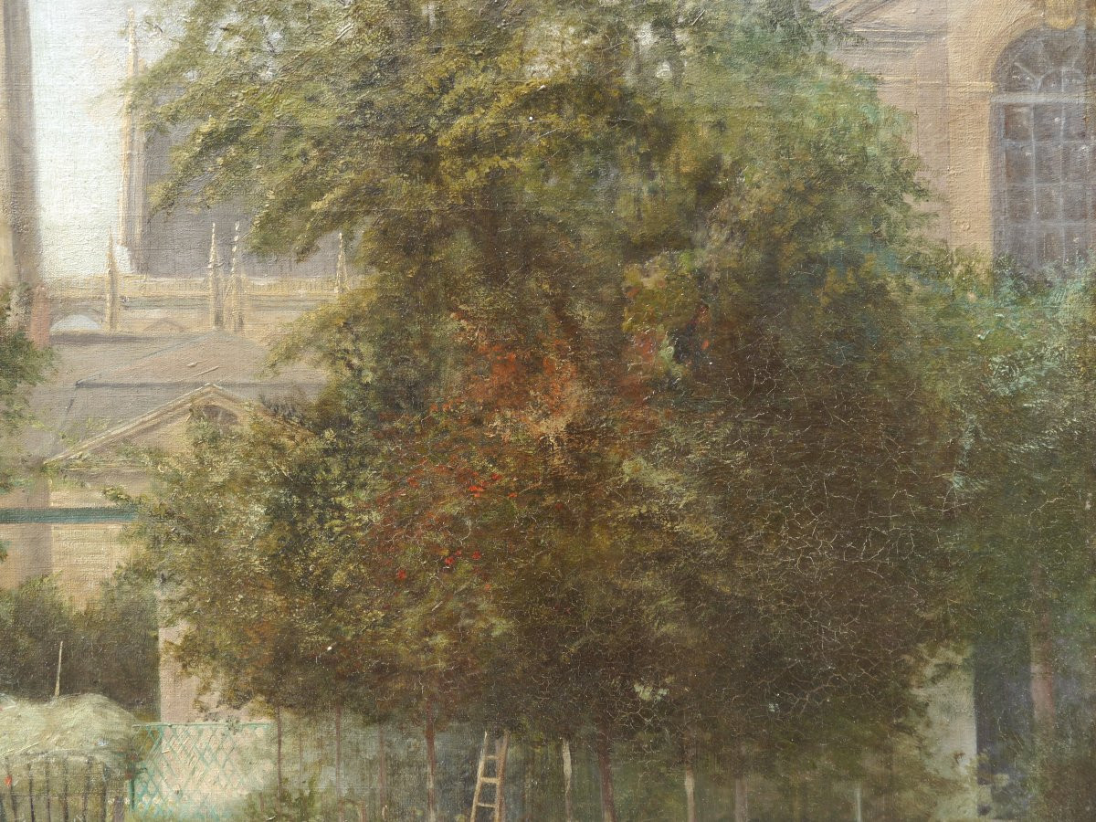 Gardener And His Cart, Garden Near The Church. E. Martin 1886-photo-3