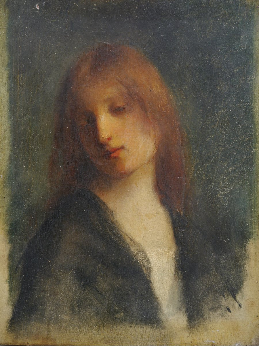 Portrait Of A Redheaded Woman. Symbolist School, 1900-photo-2