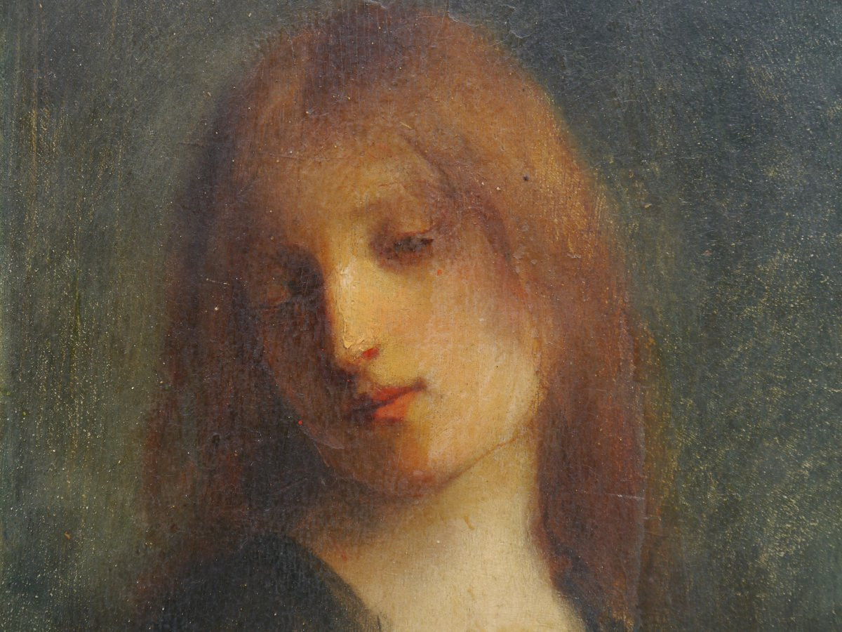 Portrait Of A Redheaded Woman. Symbolist School, 1900-photo-2