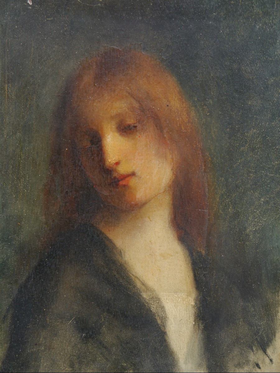 Portrait Of A Redheaded Woman. Symbolist School, 1900
